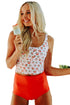 Square Neck Sleeveless Print Tankini Set